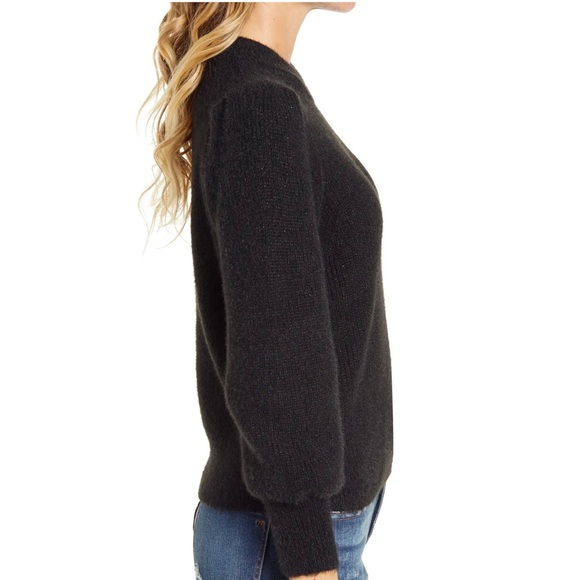 NEW MADEWELL BLACK PUFF SLEEVE PULLOVER SWEATER - Picture 4 of 9